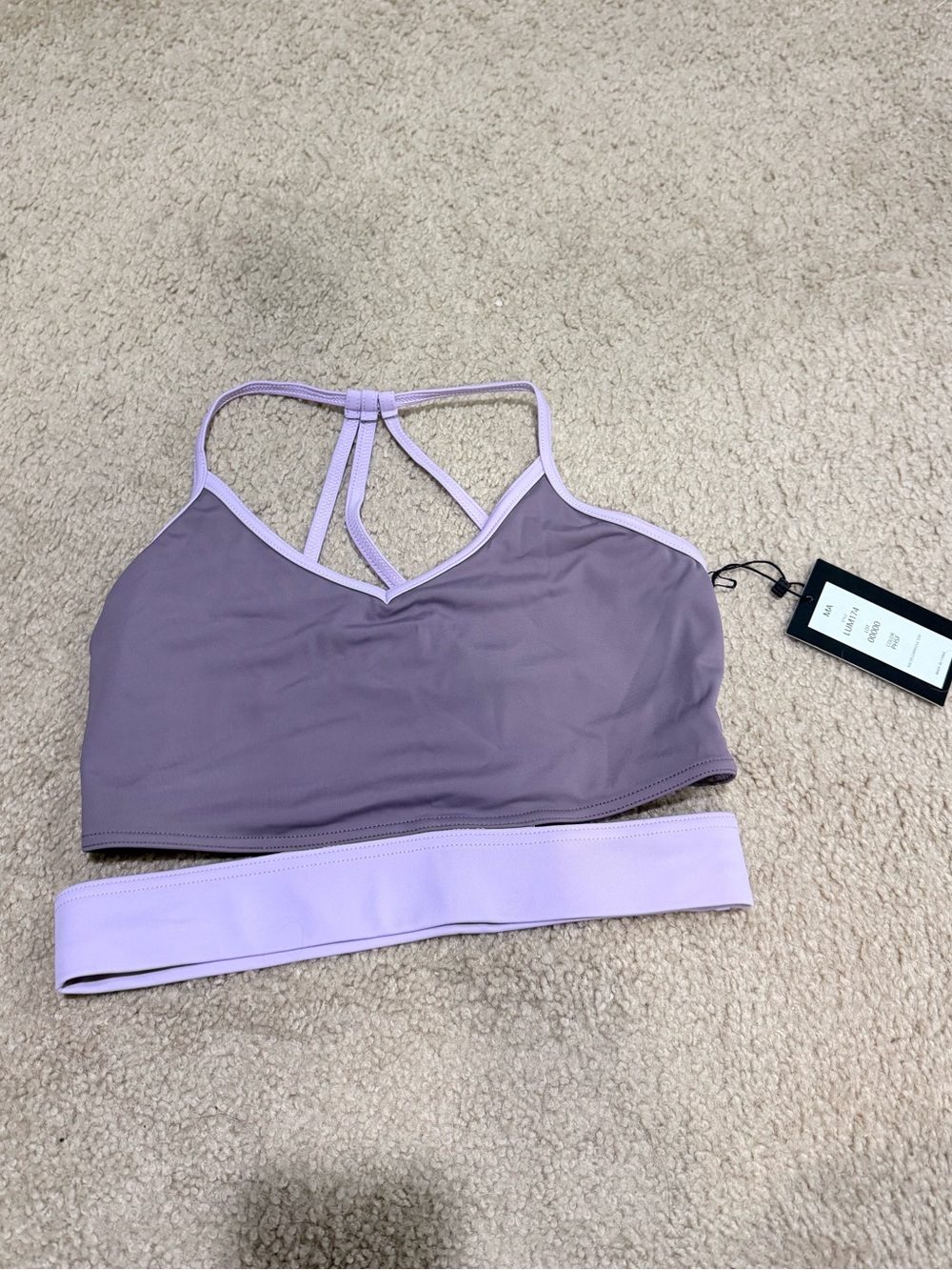Light Lavender Strappy Sports Bralette